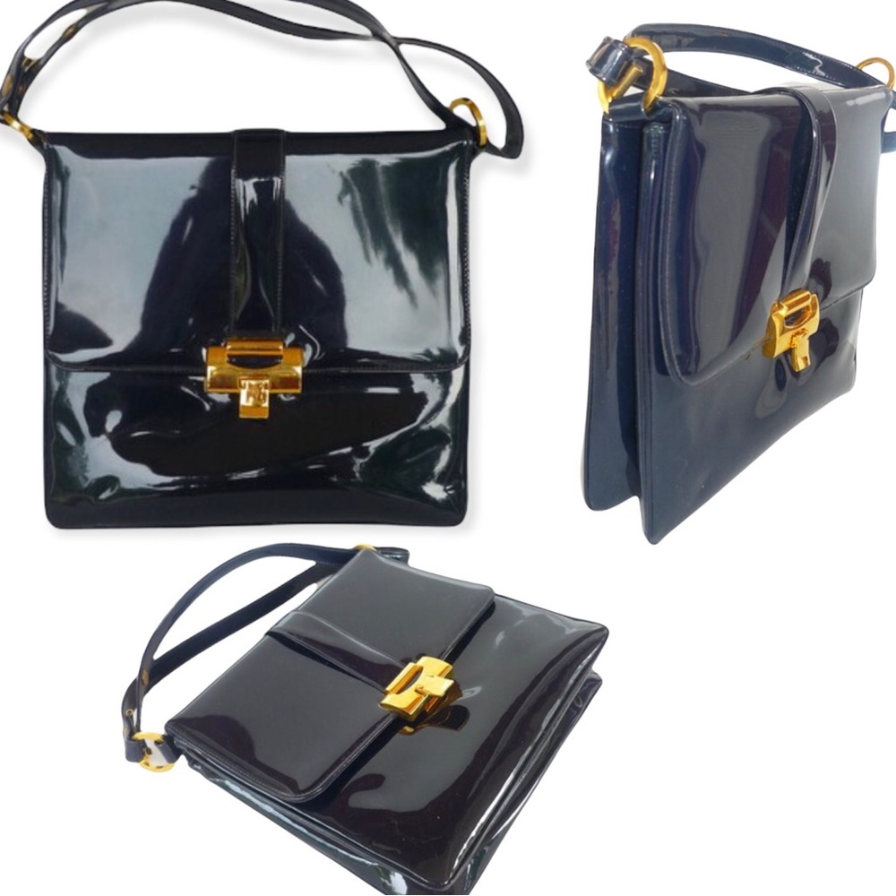 Vintage Lewis blue vinyl purse